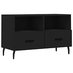 vidaXL Meuble TV Noir 80x36x50 cm Bois d'ingénierie