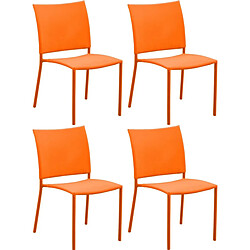 ALIZÉ Chaise de jardin Bonbon pour enfant (Lot de 4) orange.