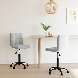 vidaXL Chaises pivotantes à manger lot de 2 gris clair velours