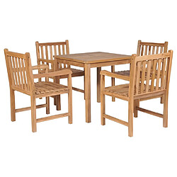 Maison Chic Ensemble de salle à manger d'extérieur 5pcs,Mobilier d'extérieur,table et chaises Bois solide de teck -GKD859422