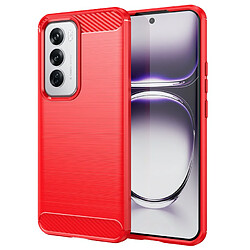 Htdmobiles Coque pour Oppo Reno 12 5G - housse etui silicone gel carbone + verre trempe - ROUGE