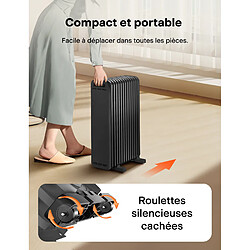 PELONIS Radiateur à huile 2500W, Chauffage électrique 13 ailettes avec thermostat Noir pas cher