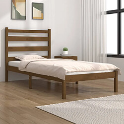 vidaXL Cadre de lit sans matelas marron miel bois massif 100x200 cm