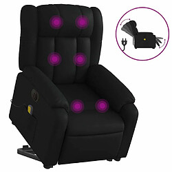 Maison Chic Fauteuil Relax pour salon, Fauteuil inclinable de massage électrique noir similicuir -GKD44701