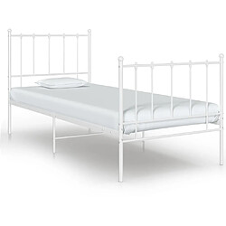 vidaXL Cadre de lit sans matelas blanc métal 90x200 cm