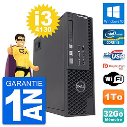 PC Dell Precision T1700 SFF Intel i3-4130 RAM 32Go Disque 1To Windows 10 Wifi - Occasion