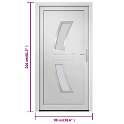 vidaXL Porte d'entrée Blanc 98x200 cm PVC pas cher