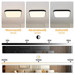 Avis ZMH LED Ceiling Light Living Room 27CM Square 15W 3000-6500K Ceiling Light IP44 Corridor