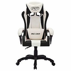 Acheter Maison Chic Chaise de jeu vidéo avec LED, Chaise gaming, Fauteuil gamer d'ordinateur,Chaise de Bureau RVB Blanc et noir Similicuir -GKD87912