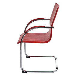 Avis Decoshop26 Ensemble de 6 chaises de salle à manger bureau visiteur en PVC rouge 04_0001975