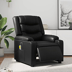 vidaXL Fauteuil de massage inclinable électrique noir similicuir