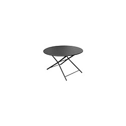 Proloisirs Table de jardin ronde en aluminium 4 personnes Globe graphite.