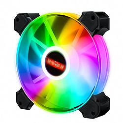 Ventilateur De Refroidissement De Boîtier PC RGB LED 12cm Facile à Installer Arc-en-ciel Haute Vitesse 01