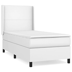 vidaXL Sommier à lattes de lit avec matelas Blanc 80x200 cm Similicuir