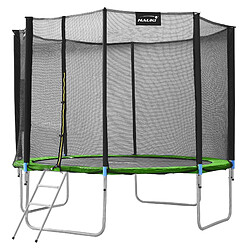 Hauki Trampoline de jardin avec filet de sécurité et échelle set complet vert Ø 366 cm