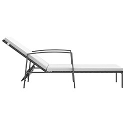 Acheter Helloshop26 Lot de 2 transats chaise longue bain de soleil lit de jardin terrasse meuble d'extérieur avec table résine tressée noir 02_0012134