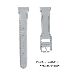 Bracelet en cuir véritable avec boucle, gris pour votre LG Watch Sport