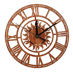 Acheter Horloge murale en bois en forme de soleil de 23 cm avec horloge à piles