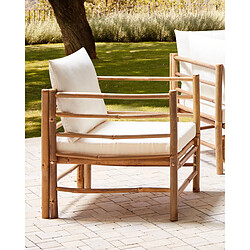 Beliani Chaise de jardin CERRETO Bois Blanc cassé