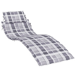 Maison Chic Coussin Confort | pouf | Coussin de chaise longue à carreaux gris 186x58x3 cm -GKD24567