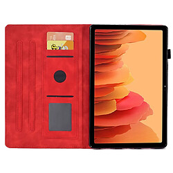 Etui en PU fonction d'éveil/veille automatique avec support et porte-cartes pour votre Samsung Galaxy Tab A7 10.4 (2020) (T500/T505) - rouge