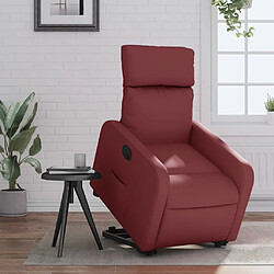 vidaXL Fauteuil inclinable électrique rouge bordeaux similicuir