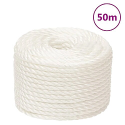 vidaXL Corde de travail Blanc 10 mm 50 m polypropylène