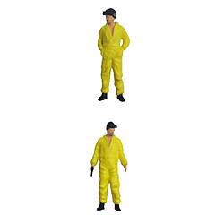 2 Pièces 1/64 Figure Résine Personnes dans L'ensemble Hommes Modèle Figurines Construction Route Scénario