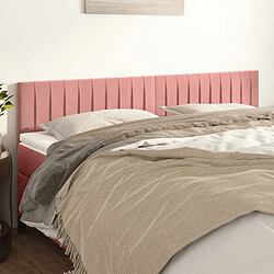 Maison Chic Lot de 2 Têtes de lit design pour chambre - Décoration de lit Rose 100x5x78/88 cm Velours -MN32014