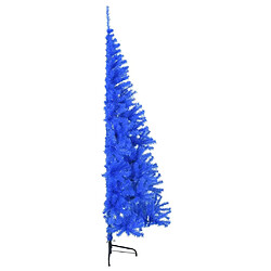 Avis vidaXL Demi sapin de Noël artificiel avec support Bleu 240 cm PVC