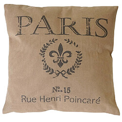 Mendler Coussin de décoration, Paris, coussin avec bourrage, marron, 45x45cm