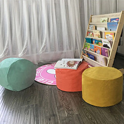 Acheter 45 * 25cm rond haricot housse de pouf repose-pieds repose-pieds couvercle jaune