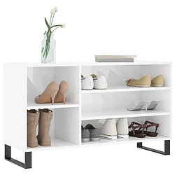 Avis Maison Chic Armoire à chaussure,Meuble à Chaussures Blanc brillant 102x36x60 cm Bois ingénierie -MN22040