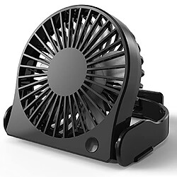 Ventilateur de Table USB, Mini Ventilateur de Bureau Personnel à 3 Vitesses avec Crochet Pâtable, ventilateur de Bureau de Refroidissement à Flux d'Air Puissant Portable Rotatif à 360 Degrés Pour