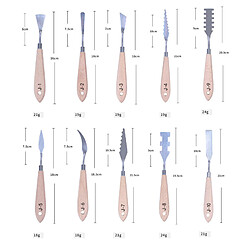 9/10 / 14x Couteau à Palette Pour Peinture à L'huile Acrylique Fournitures En Acier 10 Pièces