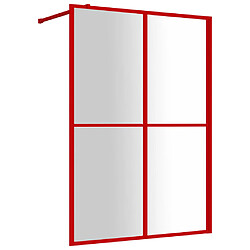 Maison Chic Paroi de douche | Écran de douche | Cloison de douche avec verre ESG transparent rouge 140x195 cm -GKD59073