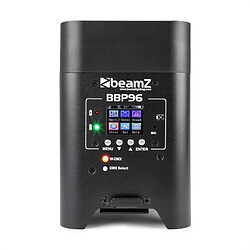 BeamZ BBP96 Uplight PAR 6x12W Projecteur LED 6 en 1 UV RVBAB 72W batterie - noir BeamZ