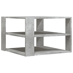 vidaXL Table basse gris béton 59,5x59,5x40 cm bois d'ingénierie