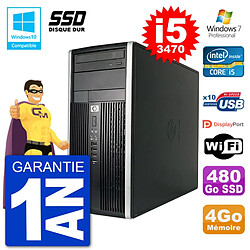 PC HP 6300 MT Intel Core i5-3470 RAM 4Go SSD 480Go Graveur DVD Wifi W7 - Occasion