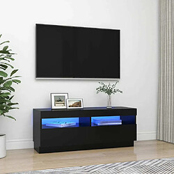 Maison Chic Meubles TV avec lumières LED - Banc TV pour salon noir 100x35x40 cm -MN66587