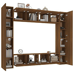 Acheter Maison Chic Ensemble de meubles TV 8 pcs | Banc TV Moderne pour salon | Meuble de Rangement - Chêne marron Bois d'ingénierie -MN13634