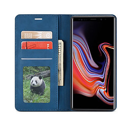 Acheter Wewoo Housse Coque Pour Galaxy Note9 Forwenw Dream Series Oil Edge Fort Magnetism Étui à rabat horizontal en cuir avec support et fentes cartes et portefeuille et cadre photo bleu