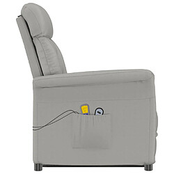 Acheter vidaXL Fauteuil de massage électrique Gris clair Similicuir daim