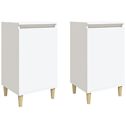 Maison Chic Lot de 2 Tables de chevet,Table de nuit,Table d'appoint pour salon blanc 40x35x70 cm bois d'ingénierie -MN73052