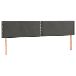 Maison Chic Lot de 2 Têtes de lit design pour chambre - Décoration de lit Gris foncé 100x5x78/88 cm Velours -MN62550