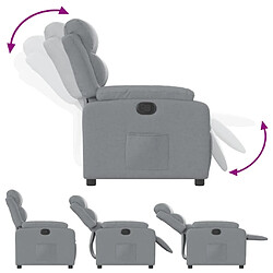 Avis vidaXL Fauteuil inclinable Gris clair Tissu