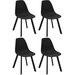 Proloisirs Chaises d'extérieur aluminium et résine Jato (Lot de 4) noir.