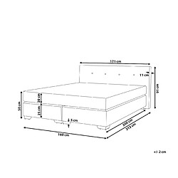 Avis Beliani Lit boxspring en velours beige 160 x 200 cm CONSUL