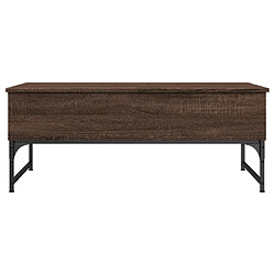 ComfortXL Table Basse Chêne Marron 100x50x40cm Bois D'ingénierie Et Métal pas cher