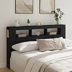 Acheter Maison Chic Tête de lit scandinave à LED,meuble de chambre noir 180x18,5x103,5 cm bois d'ingénierie -MN85616